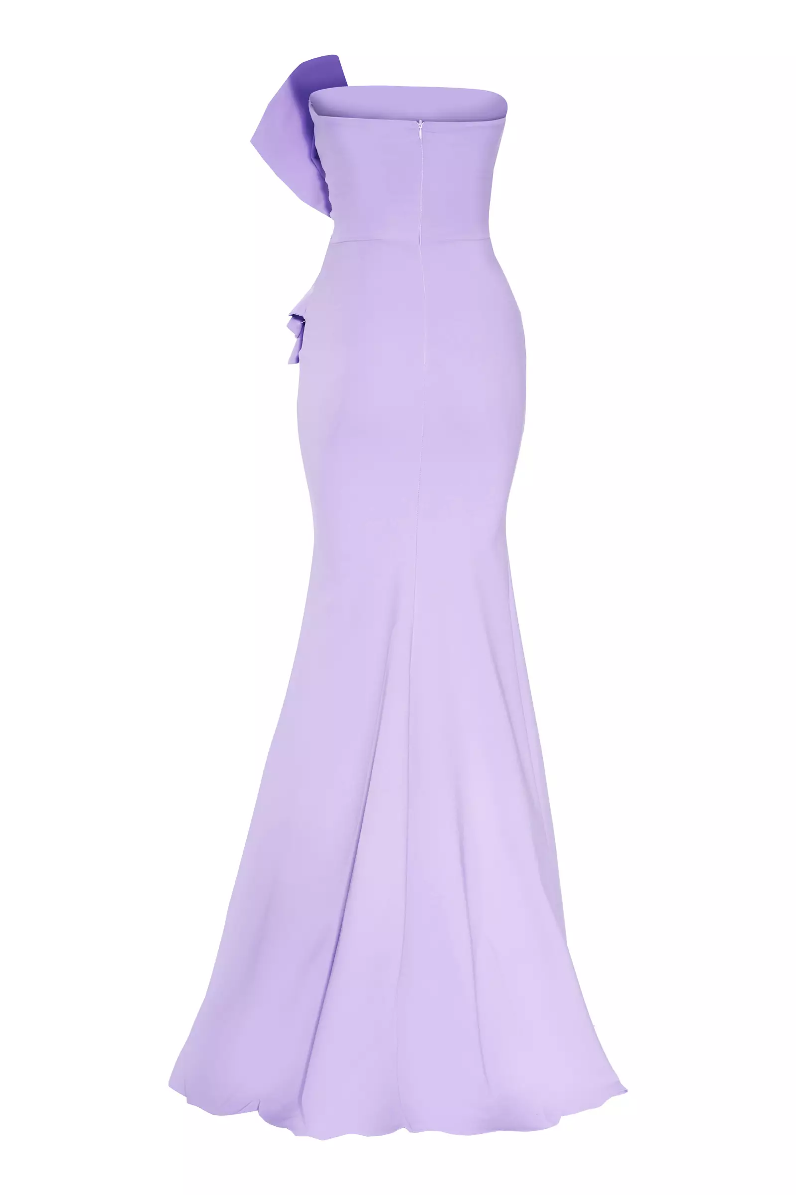 Lilac Crepe Strapless Maxi Dress